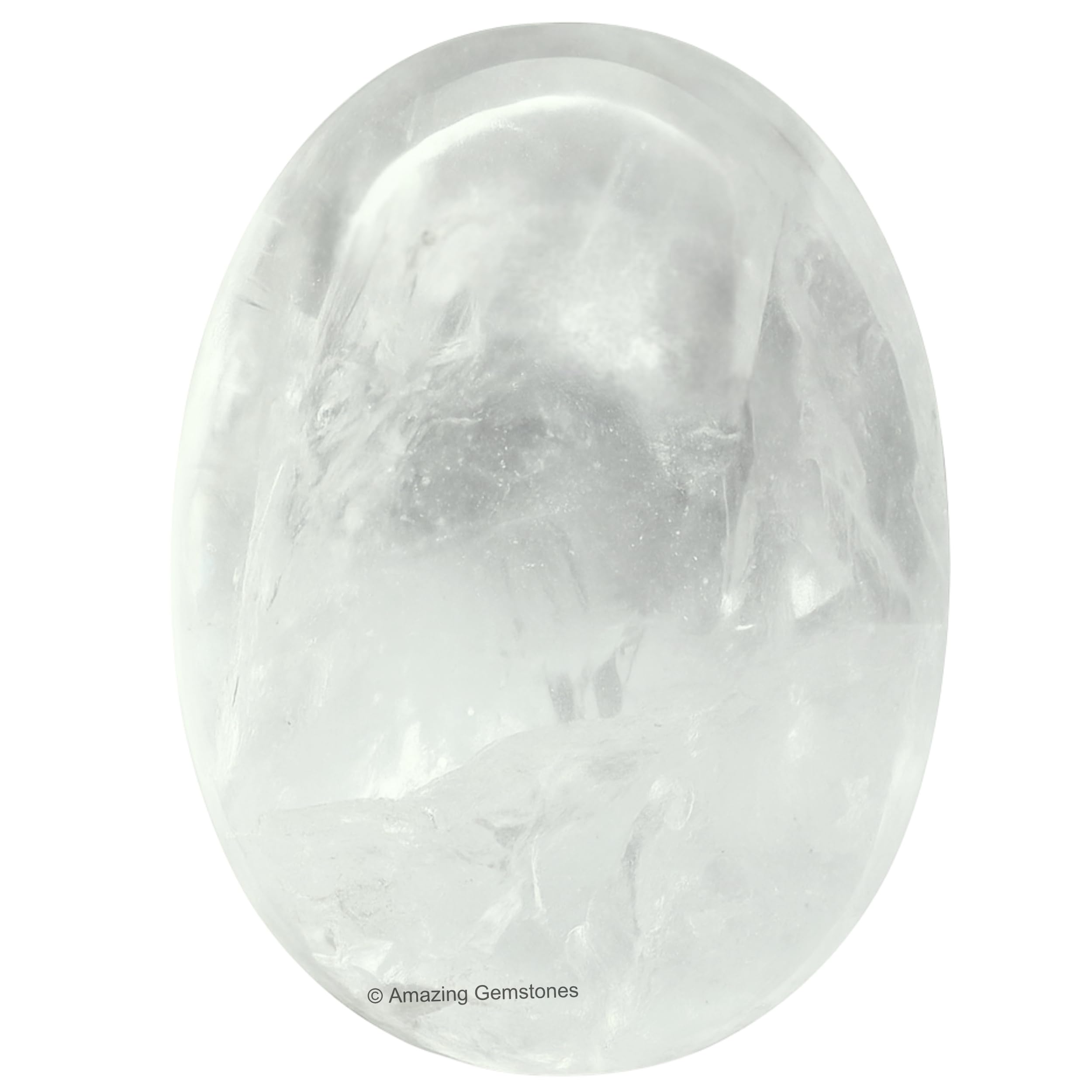 Clear Quartz Crystals and Healing Stones - Large Palm Stone Crystals Piedra - Crystal for Good Luck, Balanced Positive Energy, Meditation - Unique Stocking Stuffers and Birthday Gifts for Women, Men