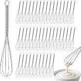 YQGQSUAK 50 Pack Mini Whisk Stainless Steel - 6 Inch Small Whisks for Cooking - Tiny Whisk Set for Stirring &amp; Blending - Small Wisking Tool Stainless - Mini Whisks for Coffee, Eggs &amp; Drinks
