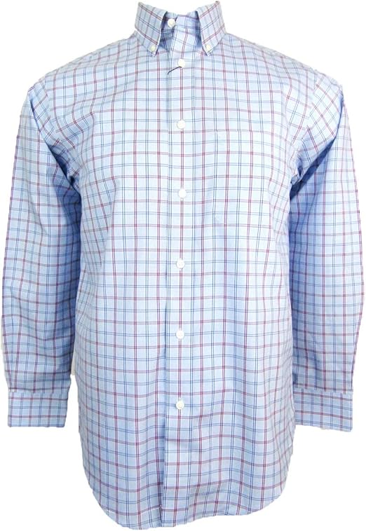 Gold Label Men's Plaid Button Down Dress Shirt Size S. (Light Blue) at