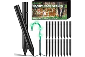 HOMSHIAM 20PCS Replacement Stakes for Christmas Candy Cane Lights Outdoor, Plastic Candy Cane Pathway Markers Lights Spike Replacer, Size 0.68 * 6.05 Inches, Used to Maintain Candy Cane Pathway Lights