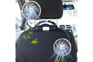 Dicross Car Fan for Backseat for Kids, Dual-Head Car Seat Fans with 2 Switches,360° Rotatable Cooling Fan for Car Rear Seat 3 Speeds USB Powered for Sedan SUV Truck Van