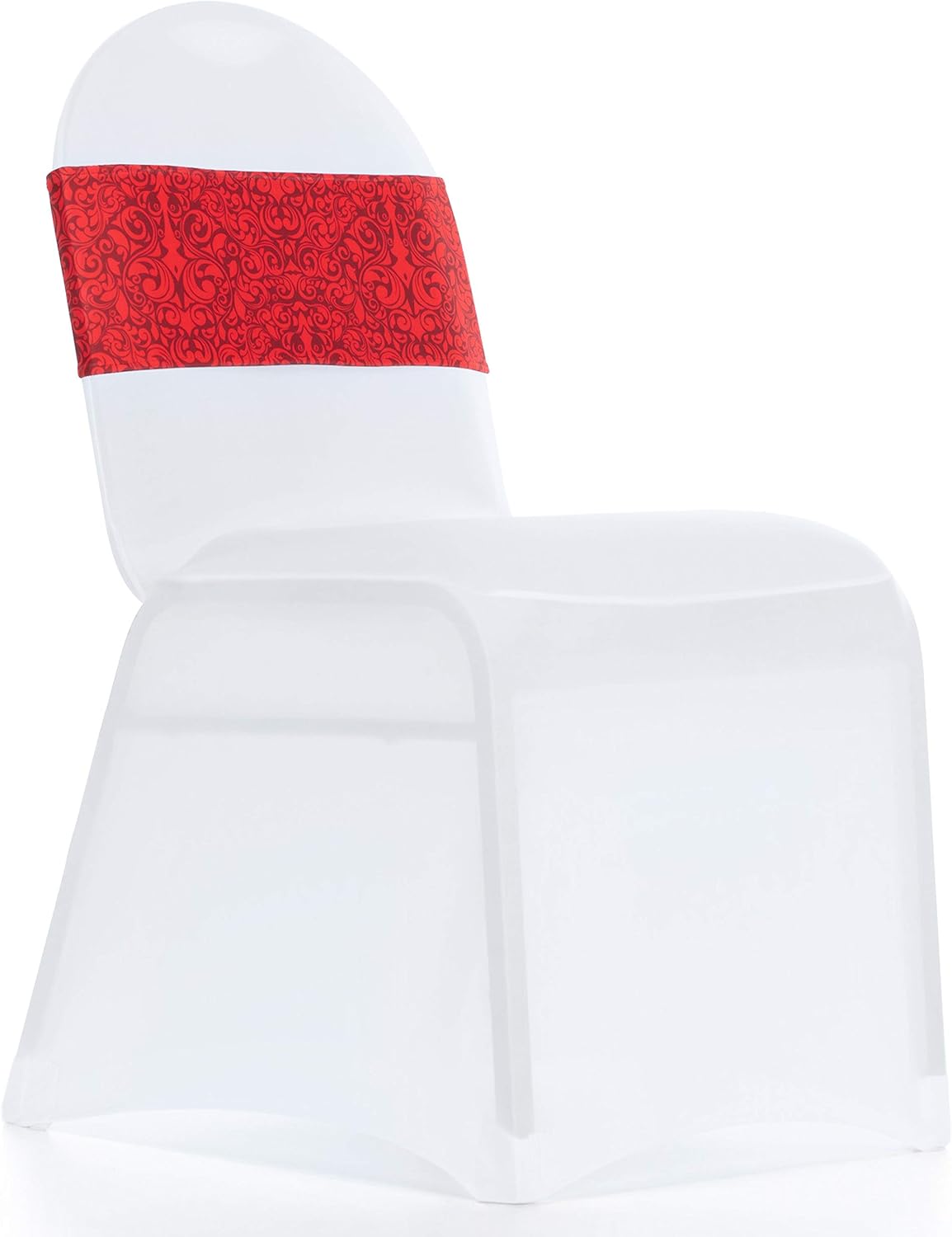 Extra Thick ZALI Premium Quality Chair Sash Band Stretch, Polyester Spandex Decoration for Wedding and Party Pack 20 (Red) Ruby, Rose, Rouge: Kitchen & Dining