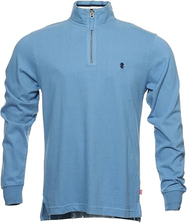 blue half zip sweatshirt