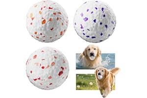 FOXMM E-TPU Dog Ball 3 Pack - Interactive Tennis Balls Alternative for Aggressive Chewers, Indestructible Dog Toys for Puppy 