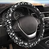 Witchy Skull Universal 15 Inch Car Steering Wheel Cover for Men Women | Anti-Slip Elastic Rubber Car Steering Wheel Protective Cover for Cars Autos Sedans and SUVs