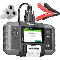 Car Battery Tester, TOPDON BT600 12V Battery Tester, 12V/24V Cranking Tests and Charging Tests, Alternator Load Testers, 100-