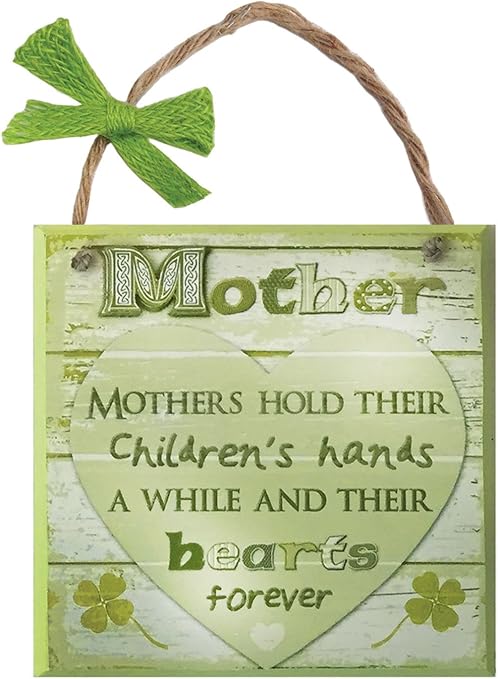 Amazon Com Carrolls Irish Gifts Rustic Ireland Mother Wooden Plaque With A Green Heart White Background Design Home Kitchen