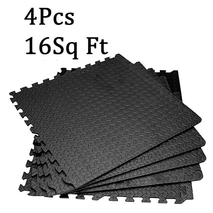 JJOnlineStore – Schwarz Leafage ineinandergreifende SCHAUMSTOFF MATTEN