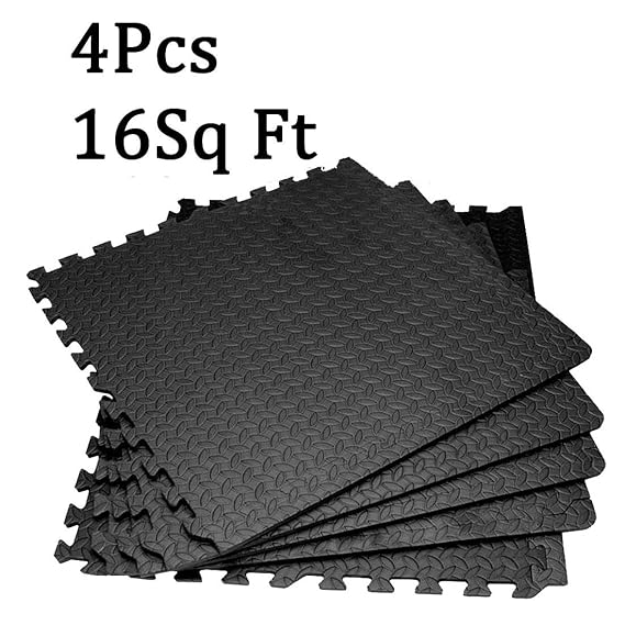 JJOnlineStore – Schwarz Leafage ineinandergreifende SCHAUMSTOFF MATTEN