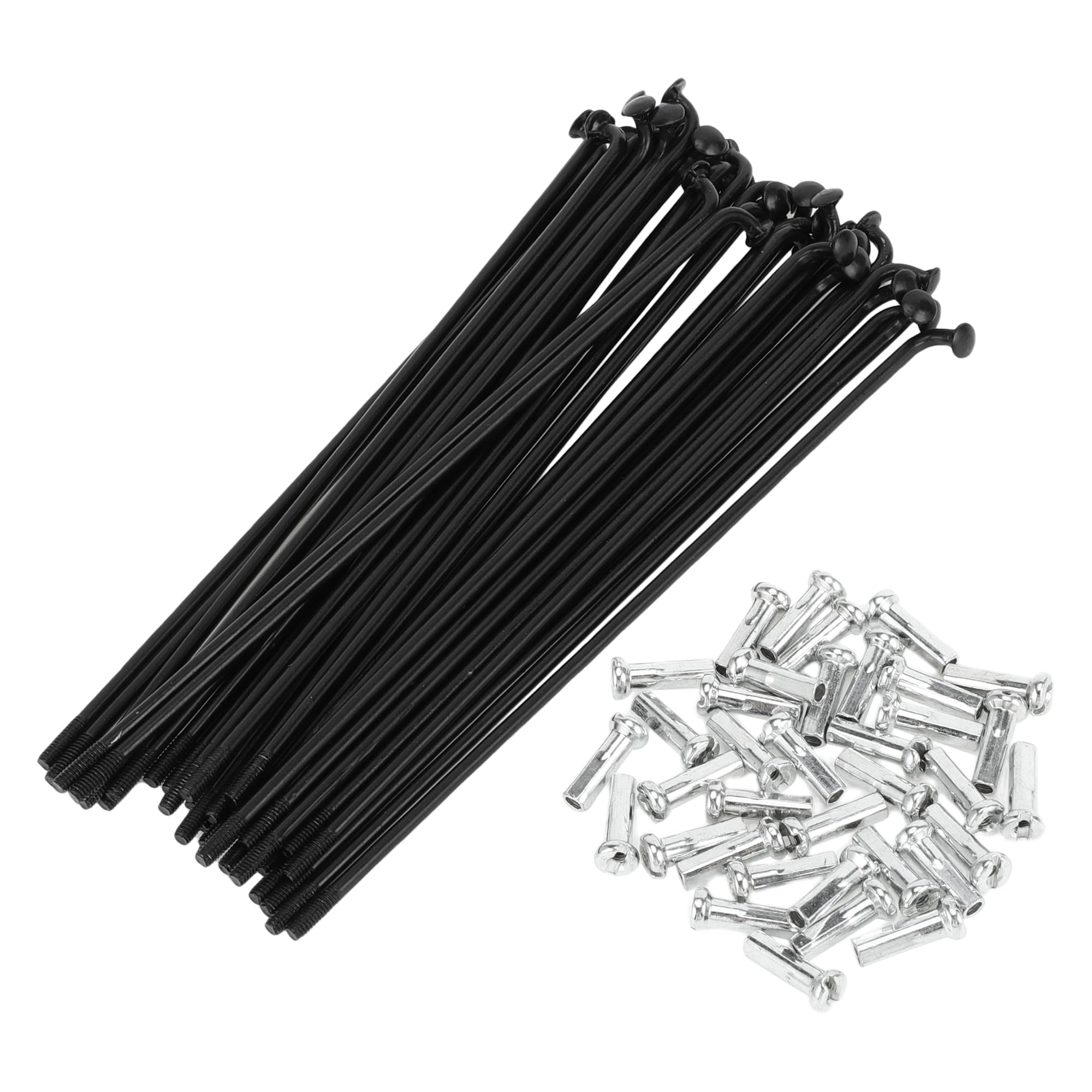 Photo 1 of Motoforti Universal Bicycle Spokes Bike Wheel Spokes 14G 119mm Length Carbon Steel Black 1 Set