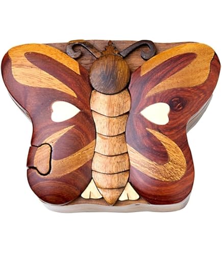 Tulip - Handcrafted Wooden Puzzle Box With Secret Compartment - All Natural Intarsia Wood Art - Ireland