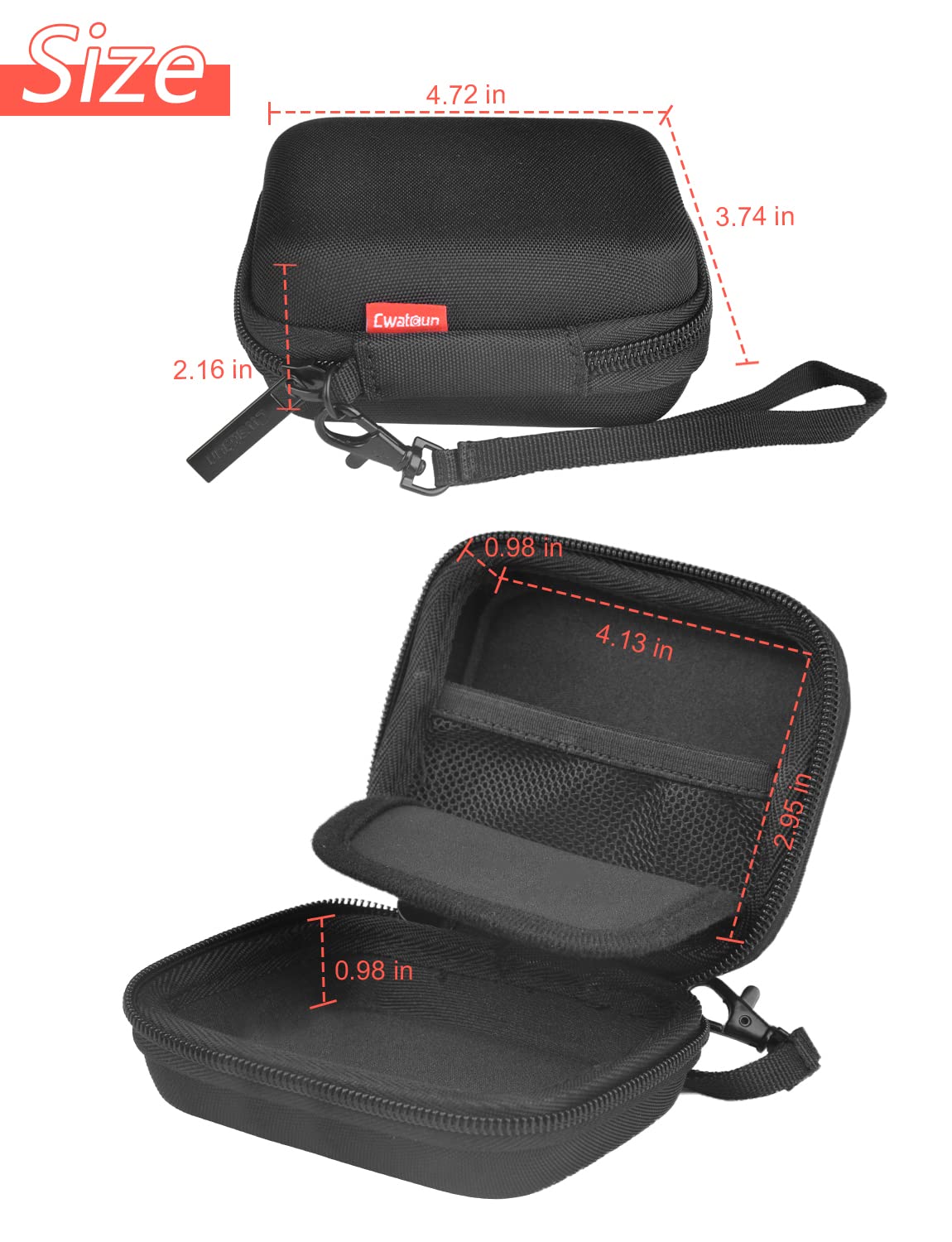Cwatcun Carrying & Protective Case for Digital Camera, Small Camera Pouch for AbergBest 2.7