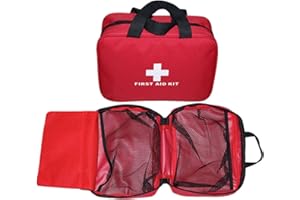 AOUTACC Nylon First Aid Empty Kit,Compact Waterproof and Lightweight First Aid Bag with Zippered for Emergency at Home, Offic