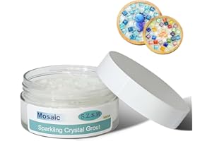 S.Z.S.M Mosaic Crystal Grout for Tiles Crafts–Handmade Mosaic Crystal Sealant & Translucent Grout for Handmade Decorate Tessellated Coasters ，No Need to add Water，Perfect for DIY Craft Projects（5oz）