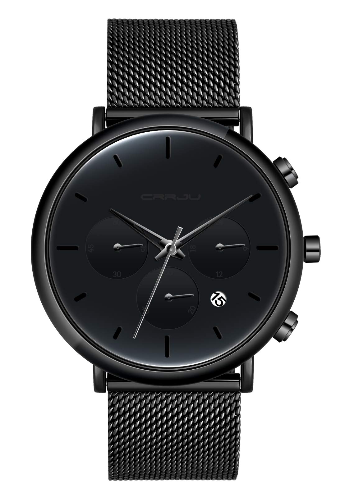 MicLee Men's Wrist Watches, Quartz Watch, Multi-Function Business Watch, Casual Watch, with Calendar, Alloy Watch, Mineral Glass dial Window, Stainless Steel mesh Band