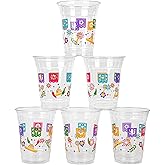 Fiesta Disposable Plastic Cups Mexican Theme Party Cups 12 oz Plastic Drinking Cup Cinco De Mayo Party Decorations for Fiesta Taco Birthday Baby Shower Party Drinkware Supplies (50)