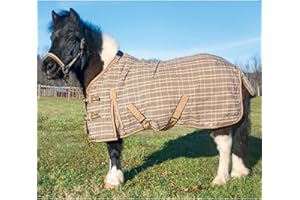 Country Pride Classic Plaid Stable Sheet, Miniature Horse Blanket, Adjustable Double Buckle Front, Bias Surcingles, Fleece Wither Protection, Shoulder Gussets & Tail Cover, Indoor Use (40)