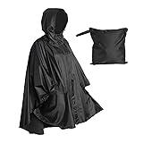 Heavy Duty Rain Poncho for Backpacking, Waterproof