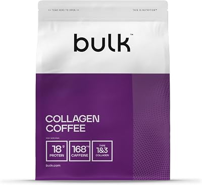 Bulk Collagen Coffee 500g, High Protein, Black, Packaging May Vary