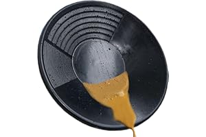Gold Pan 15 Inch Gold Mining Pan, Gold Panning Kit 3 Riffles Manual Gold Panning Equipment for Easy Sand Gold Mining and Pros