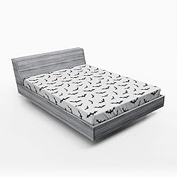 Lunarable Goth Fitted Sheet, Halloween Concept