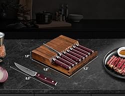 Piklohas Steak Knives Set Of 8 With Drawer