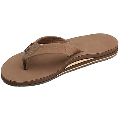 rainbow mens double layer leather sandals