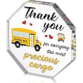 WATINC Bus Driver Appreciation Gifts - Thank You School Bus Drivers Gift for Women Men, Acrylic Octagon Graduation Awards Table Centerpiece Sign, Thanks Buses Driver Desk Decor for Farewell Birthday