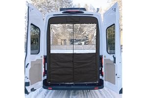 Vanhoxcci Van Chill Curtain Fit for Ford Transit 2015-2025 High Roof Rear Door, Insulated Privacy Thermal Curtain Blocks Cold with Auto-Close Magnets, Ideal for Van Life, Camping