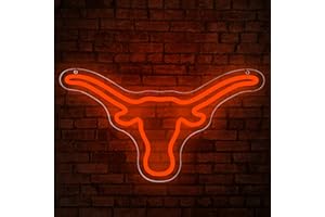 FTMGGDG Longhorns Neon Sign for Wall Decor University LED Neon Light Sign Football Signs Longhorn Decor for Man Cave Graduation Gifts Dorm Decorr for College Students Men Teens,Size 14.6 * 8.3 in(FMXD096-01)