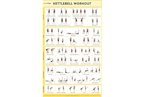 SPORTAXIS Kettlebell Workout Poster with 40 Workout Poses - Double-Sided Lamination, No-Equipment Exercise Poster for Home, Gym Training (16.5 x 27 inches)