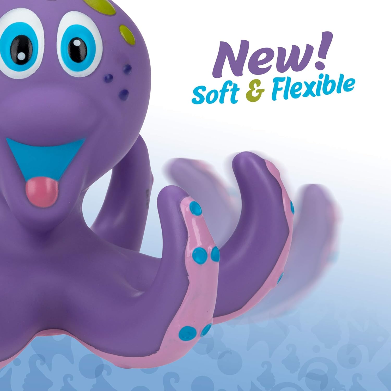 Nuby Floating Purple Octopus with 3 Hoopla Rings Interactive Bath Toy : Baby