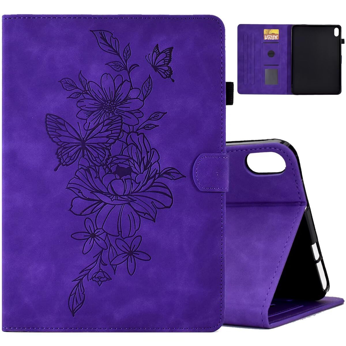 MOKASE Case for iPad (A16) 11th Generation 11 inch 2025 / iPad 10th Generation 10.9 Inch 2022, Suede Leather Multi-Angle Stand Shell, Auto Wake/Sleep Cover with Pen Holder & Card Slots, Purple — image 1