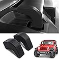 DKMGHT Factory Bumper Tow Hook Covers 2Pack for Jeep Wrangler JK JL Gladiator JT 2007-2022 Adds Cushioned Grip to Tow Strap Recovery (Black)