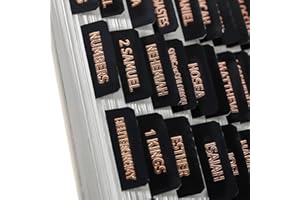 BRYTEFY Laminated Bible Tabs (Gold Foil Stamped Lettering), Bible Journaling Supplies, Bible Book Tabs, Christian Gift, 66 Bible Tabs Old and New Testament, Including 24 Blank Tabs (Black)