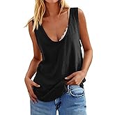 Tankaneo Womens Oversized Scoop Neck Tank Tops Workout Casual Summer Cotton Shirts Loose Fit Sleeveless Tee