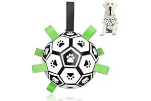 CHUKCHI Dog Toys Soccer Ball with Straps, Interactive Dog Toys for Tug of War,Puppy Birthday Gifts,Dog Water Toy,Dog Tug Toy,