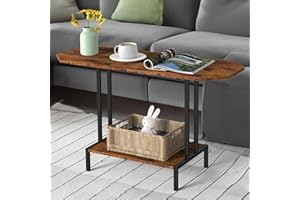 Rustic Coffee Table for Living Room Center Table with Storage Shelf 2-Tier Wood Tea Table Industrial Rectangle Coffee Table f