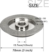 SI FANG 3" Diamond Grinding Wheel 1/2" Bore 150 Grit 45 Deg Cup Sharpening Tool view 2