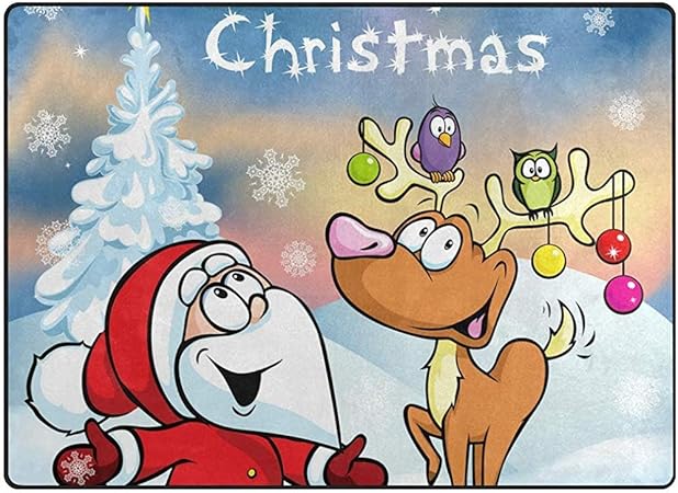 Immagini Divertenti Natale.Trista Bauer Tappeti Zerbini Antiscivolo 36x24 Pollici Tappetino Tappeti Tappeti Uccelli Divertenti Renne Di Natale Di Babbo Natale Amazon It Casa E Cucina