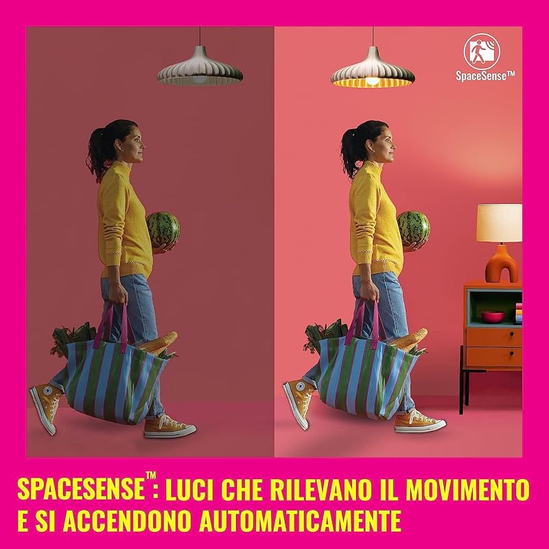 SpaceSense WiZ Striscia Neon Flex SmartLED WiFi 3M, 24W, Tecnologia, Controllo Vocale, Luce Bianca o Colorata