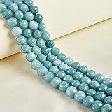 60pcs 6mm Natural Blue Chalcedony Beads Gemstone