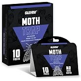 Glevro&reg; Pantry Moth Traps for House Indoor 10 Pack &ndash; Extra Sticky Glue Trap for Kitchen and Food Storage &ndash; Seed Grain Flour Pheromone Traps for Pantry Moths