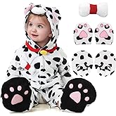 Ezuwail Toddler Dalmatian Costume Baby Dog Costume Kids Puppy Costume, Halloween Toddler Animal Pajamas
