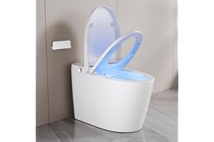 DEER VALLEY DeerValley Smart Toilet with Built-In Bidet, One Piece Bidet Toilet for Bathrooms, Tankless Smart Toilets with Powerful Flush, Foot Sensor Operation, Heated Bidet Seat, Dryer, LED Display, 1.28 GPF