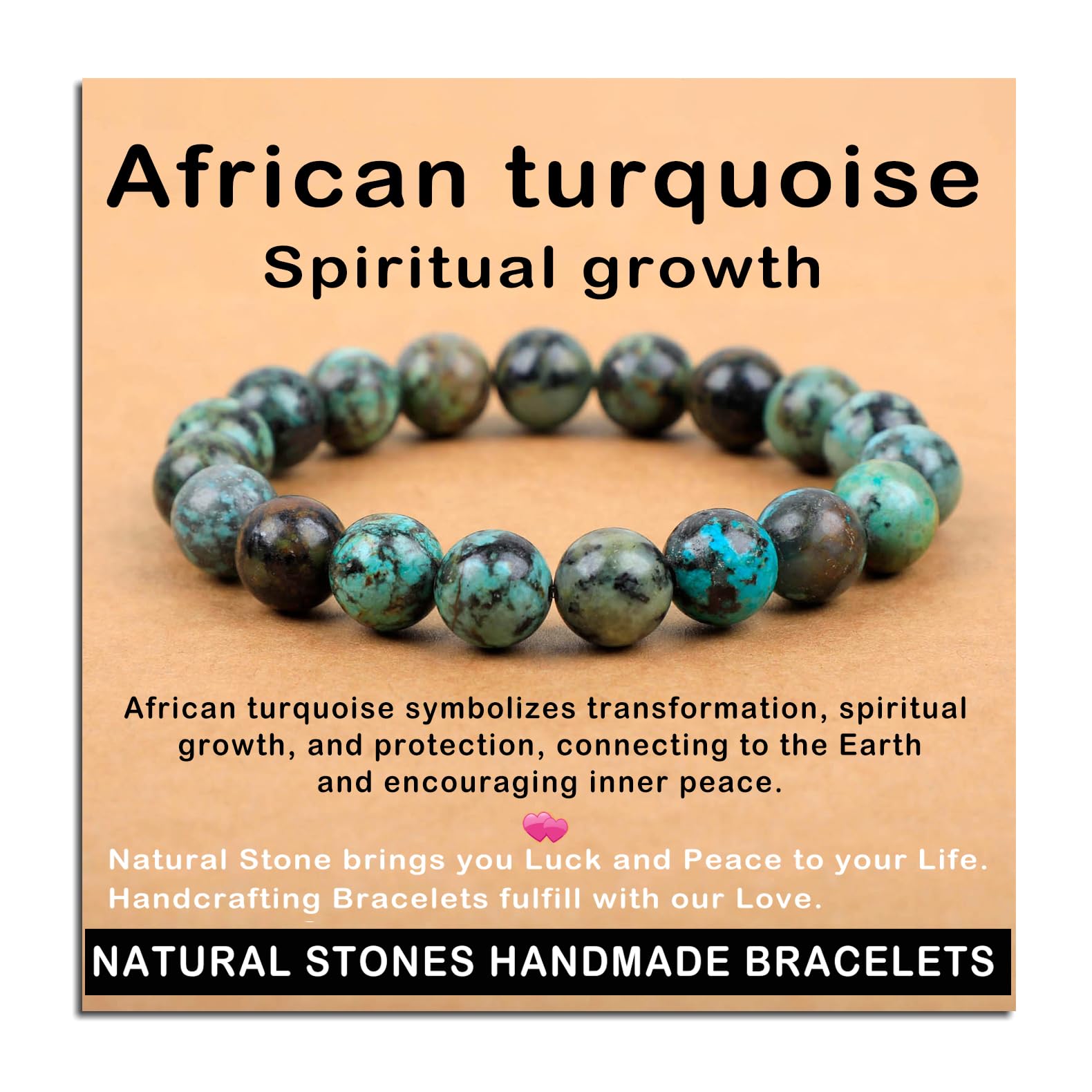 AD Beads Handmade Gemstone Stretch Elastic Bracelet