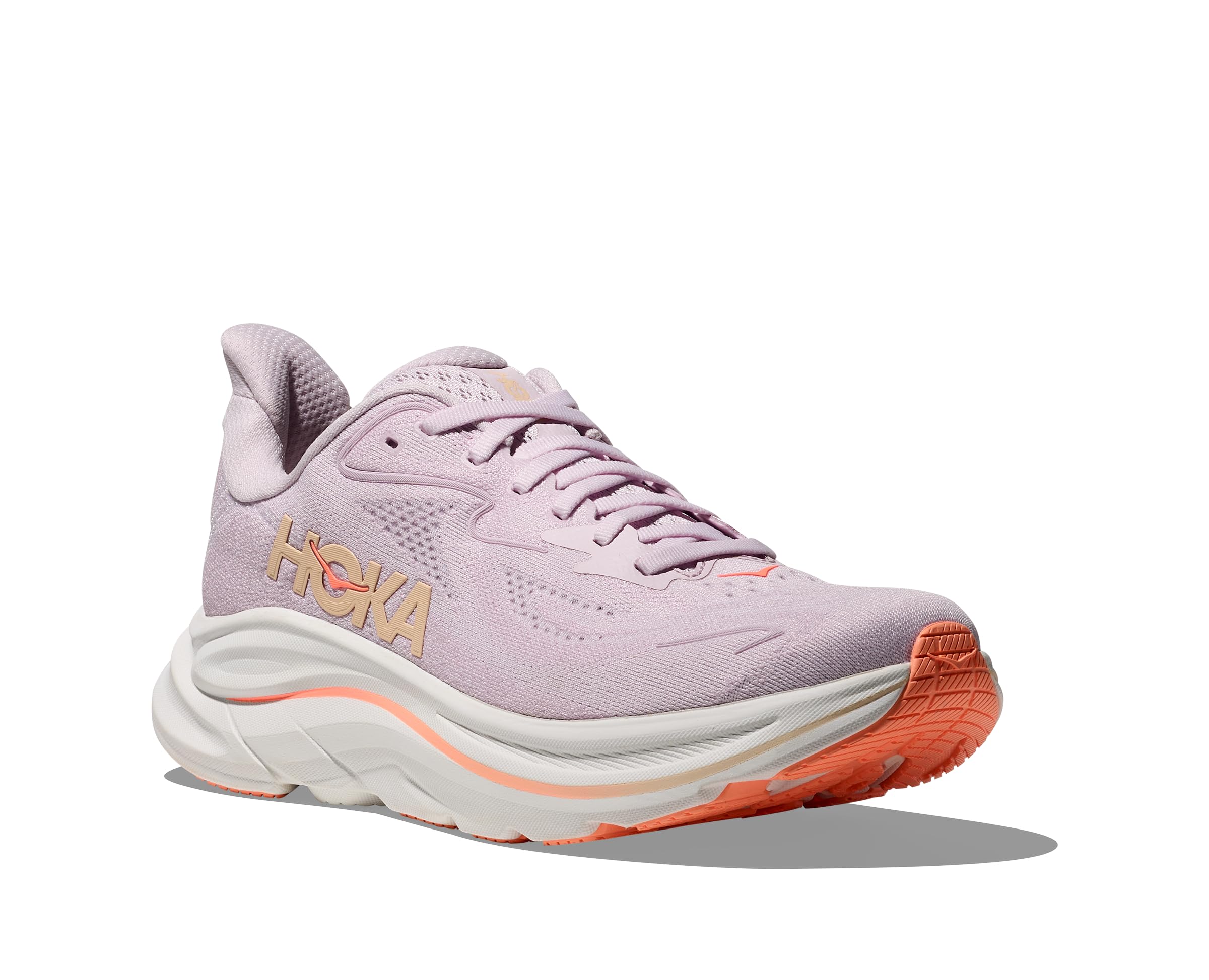 Hoka Women's Clifton 10 Lilac Cream/Tangerine Glow 10.5 Medium Image