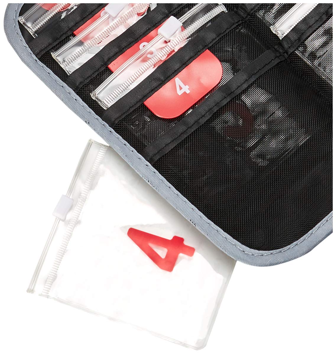 Lewis N. Clark Travel Pill Organizer | For Vitamins, Medication, Prescriptions, Or Medicine Storage | AM/PM Color Coded | 16 Slot Slimline Pouch | Black