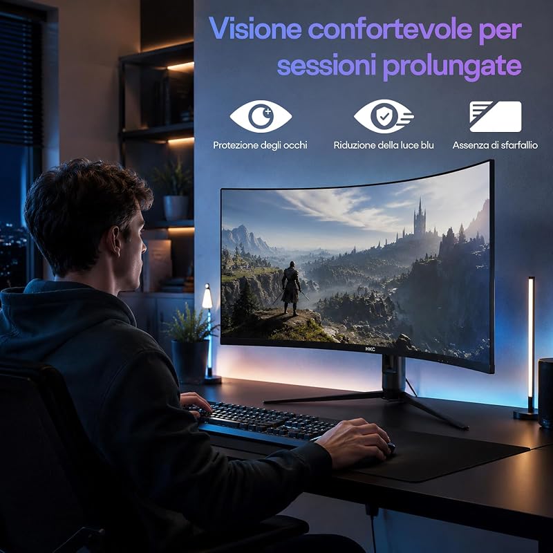 Monitor Gaming Curvo 34 Pollici, UWQHD 120Hz, R1500, HDR400