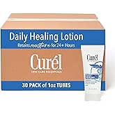 Curel Daily Healing Body Lotion for Dry Skin, Dermatologist Recommended Hydrating Body Lotion with Advanced Ceramides Complex 1 Oz, Pack of 30